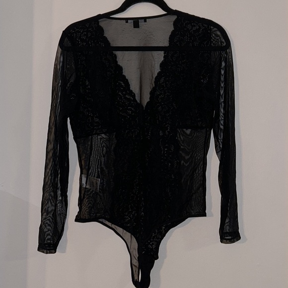 INC International Concepts Lace Bodysuit Size XL - Picture 7 of 8